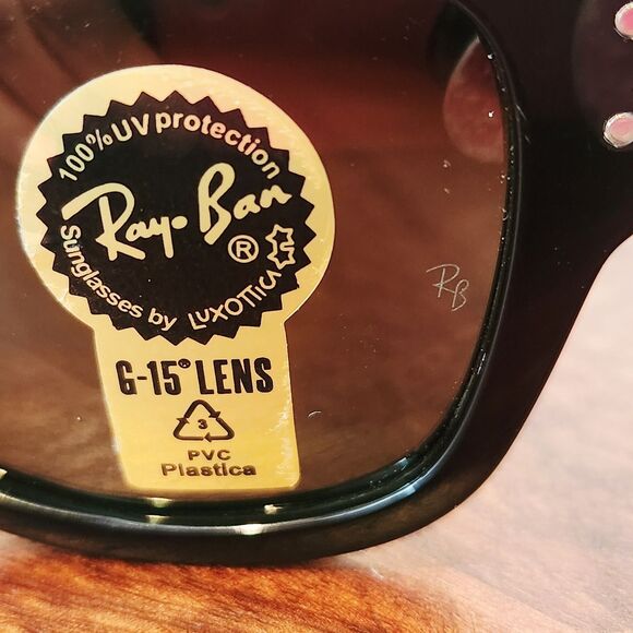 Ray-Ban Mega Wayfarer RB0840S 901/31 Black with G15 Lens Sunglasses NEW - Picture 6 of 10